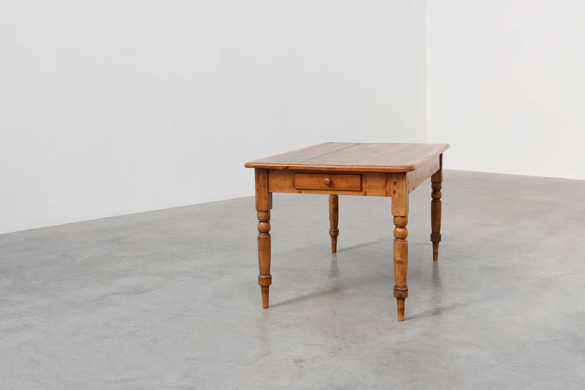 Antique Pine Farmhouse Table, France, Late 19th Century thumbnail